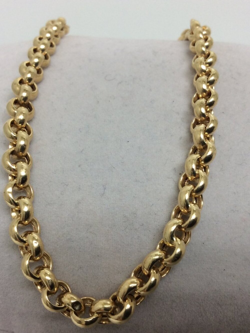 14k Yellow Real Gold Rolo Loop Charm Bracelet 7'' Long 5.70gr 5.1mm